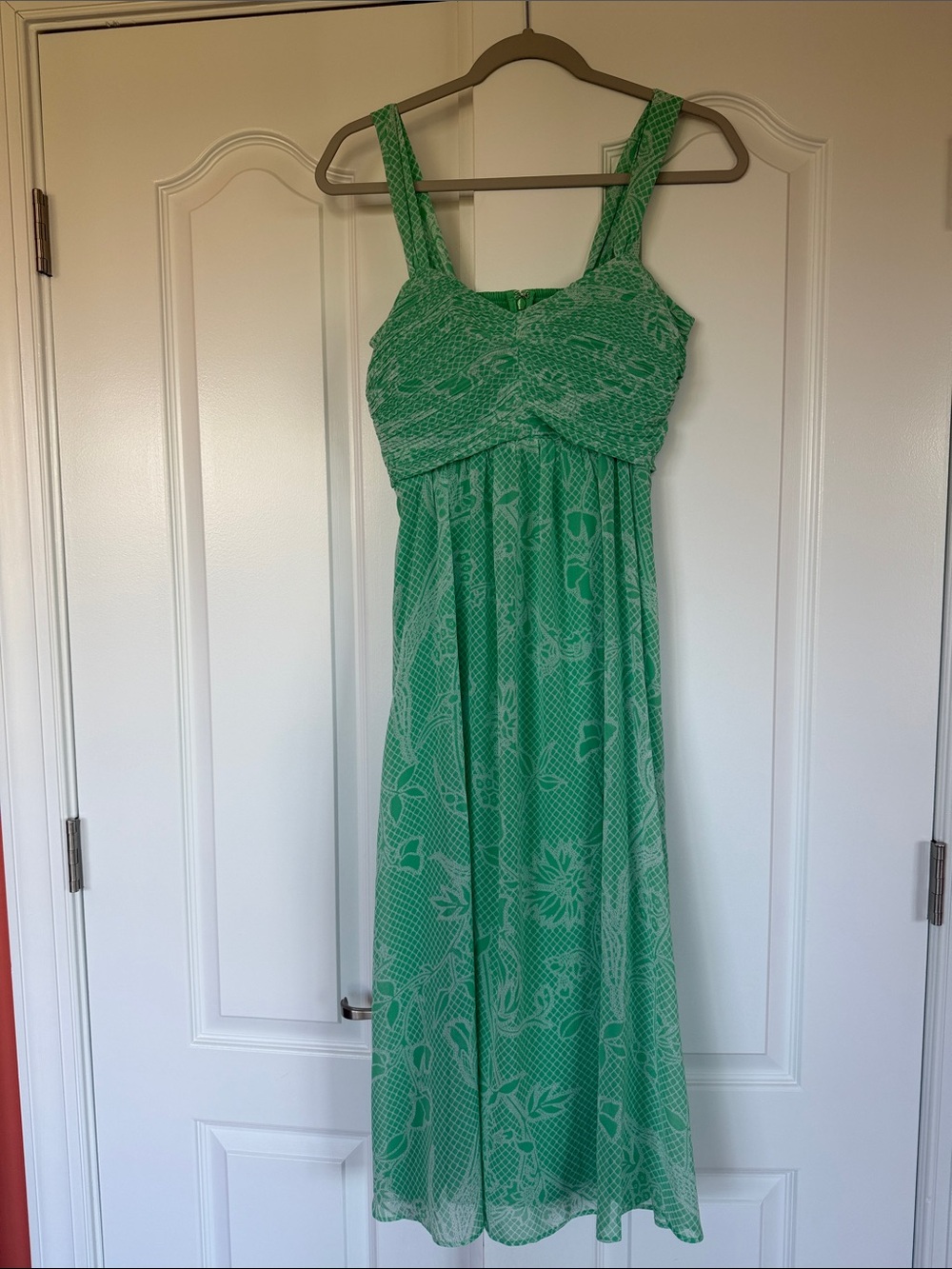 White House Black Market Green Floral Maxi Dress